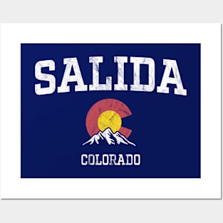 Salida Colorado CO Vintage Athletic Mountains Posters and Art